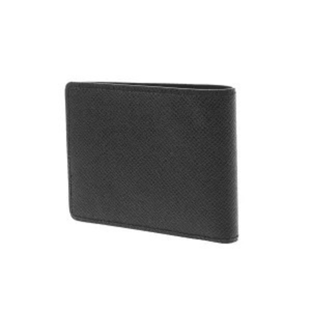 Louis Vuitton fold Bi Taiga Noir Black Portefeuille Slender Wallet Leather Black